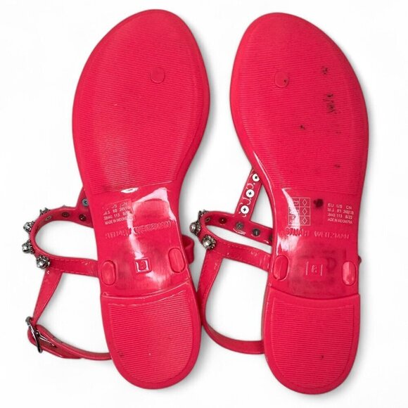 Stuart Weitzman Goldie Pearl Crystal Jelly Thong Sandal - Pink Sz US 8, EU 38.5 - Picture 14 of 15